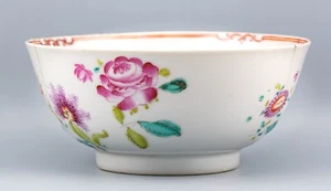 Antique Chinese Porcelain Bowl Famille Rose Peony Qianlong Dynasty 18th Century - Picture 1 of 10