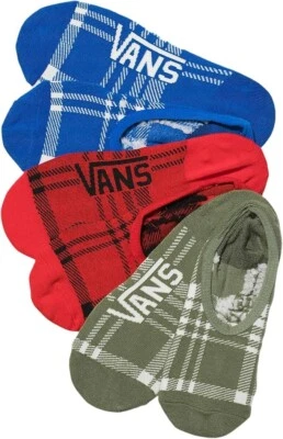 Paquete de 3 calcetines Vans "Off The Wall" para mujer/niña alegres a cuadros talla 6,5-10 Foto 1 de 2