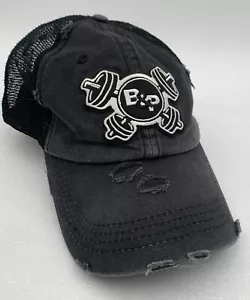 B&P Weights Damen Pferdeschwanz Mütze dunkelgrau distressed Original KB Ethos Cap Yoga - Bild 1 von 6
