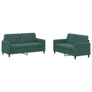 Sofa Set Accent Loveseat Couch Settee for Living Room 2 Piece Velvet vidaXL - Picture 1 of 60