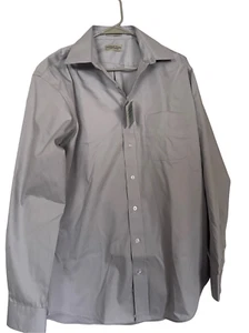 New Thomas Dylan Tailored Fit Non-Iron Collar Gray Dress Shirt 16 X 34/35 - Picture 1 of 13