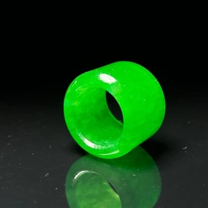 Certified Natural ice Green Burmese Jade Jadeite Amulet archery thumb Rings - Picture 1 of 10