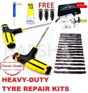 Emergency Tyre Puncture Repair Kit Car Van Motorcycle Tubeless 15 Tire Strips - Picture 1 of 6