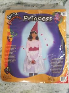 Princess Costume Pink 18" Organza Reversible Skirt Medieval Hat Gloves Ages 3-6