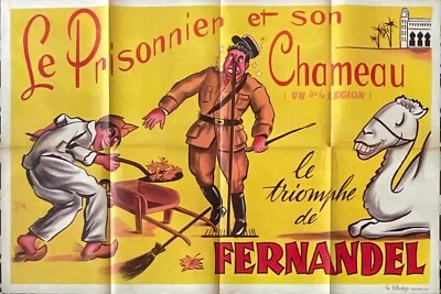 FERNANDEL CINÉMA AFFICHE LITHO 1936 PRISONNIER CHAMEAU POSTER 120x80 cm - Photo 1/3