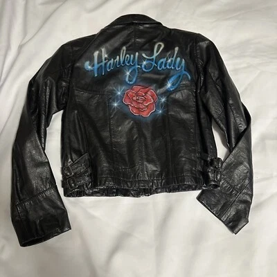 Harley Lady Berman's Leather Jacket Women's Size XS / 8 Black Full Zip Pockets - Image 1 of 4