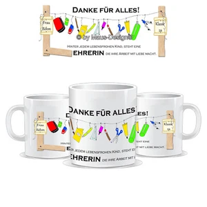 PERSONALISIERTE TASSE Lehrer/Lehrerin, Danke, Geschenk, Abschied, mit Name - Bild 1 von 23