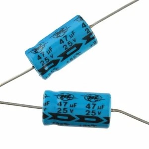 5pcs - 47uf 25v Axial Electrolytic Capacitors 25v47uf for Audio - Picture 1 of 1