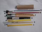 Lot of 9 Stencil Paint Brushes Decorative Painting Crafts + Stirrer & Toothbrush