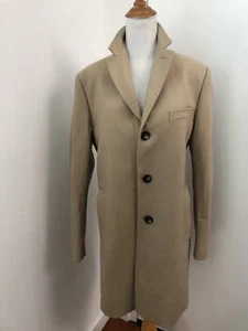 J. Lindeberg Mens Wolger Compact Melton Coat 1008 Sand Tan Wool L 50 NWT $650 - Picture 1 of 7