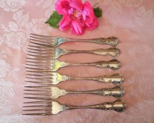 VINTAGE RODD CAMILLE DINNER FORKS X6 SILVER PLATED 19.3CM FORKS see MORE LISTED - Picture 1 of 9