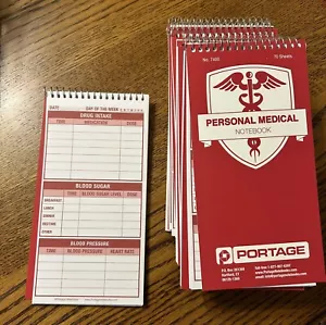 Portage persönliches medizinisches Notizbuch 10 Stück - neu 4” x 8” - Bild 1 von 3