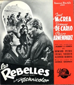 Joel McCrea Yvonne De Carlo Pedro Armandariz LES REBELLES 1954 MANUEL 27x31 4p - Picture 1 of 3