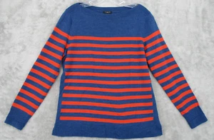 Talbots Sweater Medium Petite Pure Merino Wool Nautical Striped Pullover Blue - Picture 1 of 7