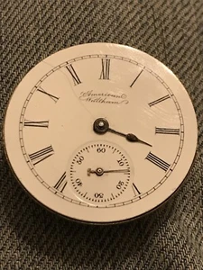 Reloj de bolsillo American Waltham movimiento esfera cristal ser 6755977 Mod 1800 años - Imagen 1 de 5