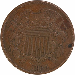 1869 Two Cent Piece VF Uncertified #915 - Picture 1 of 2