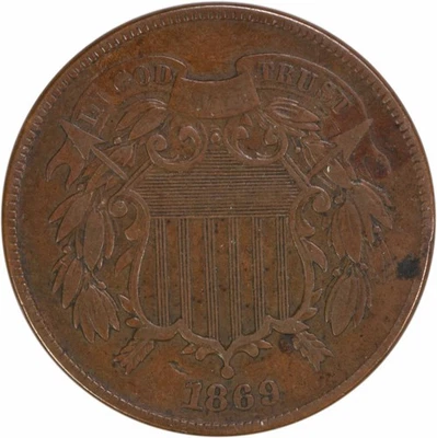 1869 Two Cent Piece VF Uncertified #915 - Image 1 of 2