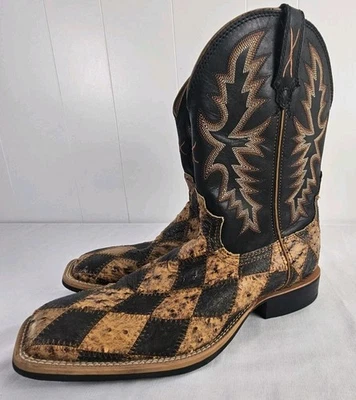 Bota Twisted X Para Hombre 11' Ruff Stock Avestruz Puntera Cuadrada #MRS0071 ¡Talla 12D Nota! Foto 1 de 4