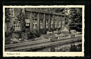Hinte, Restaurant Zum weißen Hause, Ansichtskarte 1938  - Picture 1 of 2