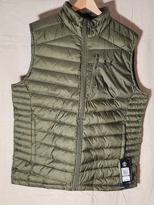 UNDER ARMOUR STORM MENS PUFFER DOWN VEST GREEN XXL NWT FULL ZIP POCKETS NEW - Image 1 of 4