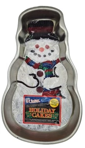 E-Z Baker Muñeco de Nieve Vacaciones Pastel Sartén Novedad Metal Molde para Hornear 1996 Nuevo - Imagen 1 de 9