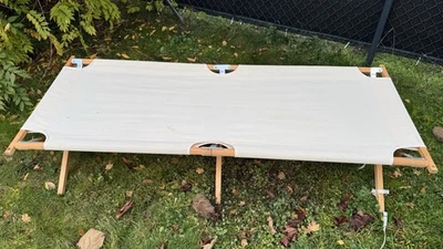 Nordisk Rold Wooden Bed, Folding Camping Bed Camp Bed Beech Wood Canvas - Image 1 of 4