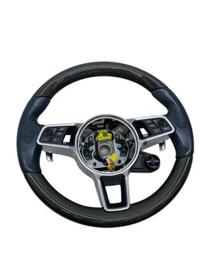 2019-2023 PORSCHE CAYENNE E-HYBRID CARBON FIBER STEERING WHEEL BLUE W/ SPORT OEM Foto 1 de 4
