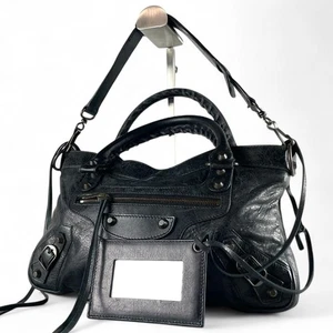 Bolso de hombro Balenciaga The First de cuero negro bidireccional excelente estado - Imagen 1 de 20