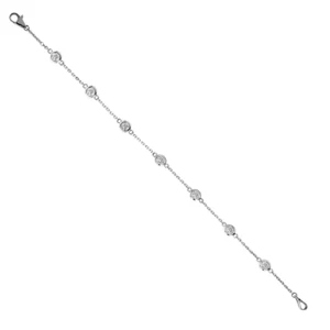 14k White Gold With Bezel Set White 1.00CT Moissanites Women's Chain Bracelets - Picture 1 of 6