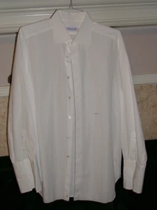 Hadleigh's White Long Sleeve Cuff Link Shirt Size L/G - Picture 1 of 7