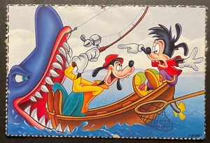 Disney Goofy Fishing Cardboard Punch Out printed Advertising Postcard - Picture 1 of 2