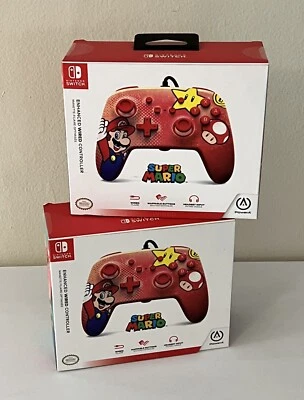 2 Lot New PowerA Enhanced Wired Gaming Controller for Nintendo Switch Mario - Image 1 of 4