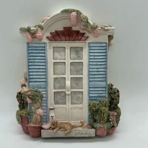 Michael's Limited Summer Breeze French Doors Wall Hanging Plaque 3D Cat VTG 1990 - Picture 1 of 8