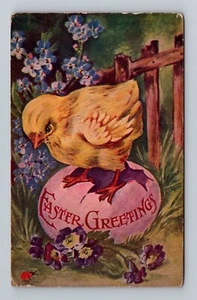 Postal de Pascua de colección - Chick on Egg Ladybug c1909 postal - Imagen 1 de 2