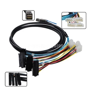 External Mini SAS HD SFF-8644 to 4 x 29-Pin SAS SFF-8482 Internal Server Cable - Picture 1 of 16