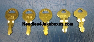 1 Rockola Jukebox Cabinet Key, Your Choice of One: #F486 F592 F593 P600 or P1200 - Image 1 of 3