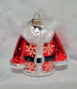 Vintage Christopher Radko Christmas Holiday Ornament Santa Shirt Snowflakes - Picture 1 of 8