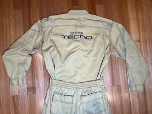 Vintage Toyota Tecno Japan Garage Coveralls Mechanic Tsunagi Jumpsuit LL - Picture 1 of 11