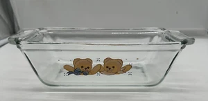 Osos de peluche vintage raros Anchor Hocking Tienshan Country 1,5 cuartos plato de pan 1041 - Imagen 1 de 4
