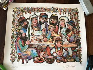 Jovan Obican WEDDING IN A SUKKAH Offset Lithograph 20"×23" Hand Signed 822/1000 - Picture 1 of 3