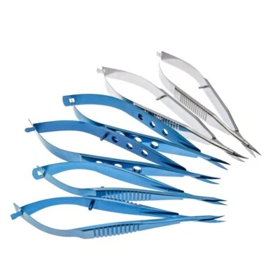Titanium ophthalmic Iris Scissors Sharp Tip Double eyelid scissor micro scissors - Image 1 of 4