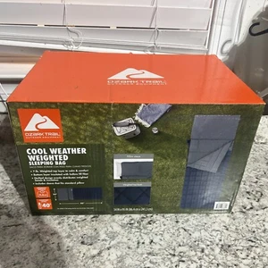 New Ozark Trail 40F Weighted Sleeping Bag Navy & Gray (95 in. x 34 in.) FreeS&H - Picture 1 of 7