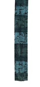 VINTAGE 50s ROOSTER BLUE STRIPE TENNIS PLAYERS SQAURE SILK MEN'S NECK TIE - Picture 1 of 2