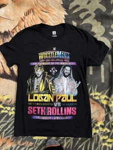 New WWE Wrestlemania 39 Sz Small T Shirt Adult Logan Paul Seth Rollins 4/23 NWOT - Picture 1 of 6