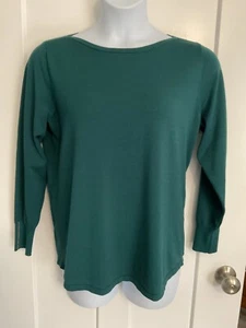Chico's size 2 (L-12) boat neck long sleeve stretch lightweight sweater - Picture 1 of 6