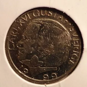 CIRCULATED 1999 1 KRONA SWEDISH COIN (60216)! - Picture 1 of 3