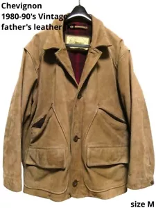 Chevignon Nubuck Leather Father's Jacket Men Size M Brown - Picture 1 of 6