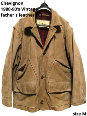 Chevignon Nubuck Leather Father's Jacket Men Size M Brown - Image 1 of 4