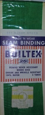 Vintage 1950s "Boiltex" Seam Binding #177 Kerry Green New - Image 1 of 4