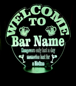 Light up Bar Sign mancave neon style personalised LED remote controlled - Picture 1 of 7